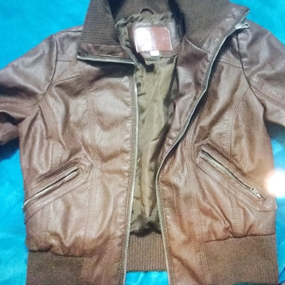 Miss London fake Leather Jacket